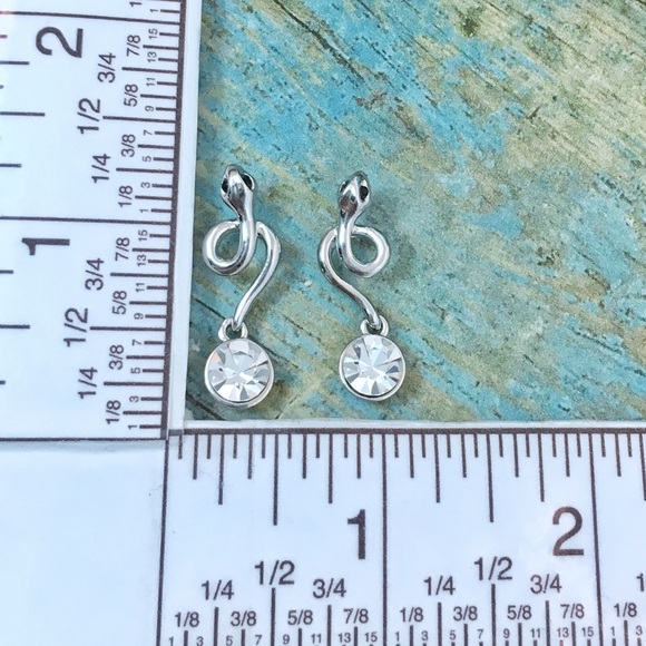 Pink Crystal Snake Earrings   e5 - Picture 4 of 4